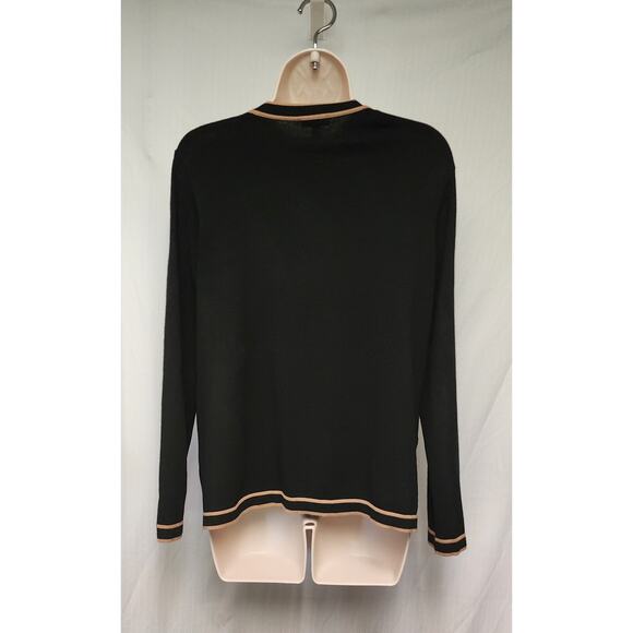 Talbots Petite LP 2PC Cardigan Sweater/ Free Top Black/ Brown - Picture 6 of 14